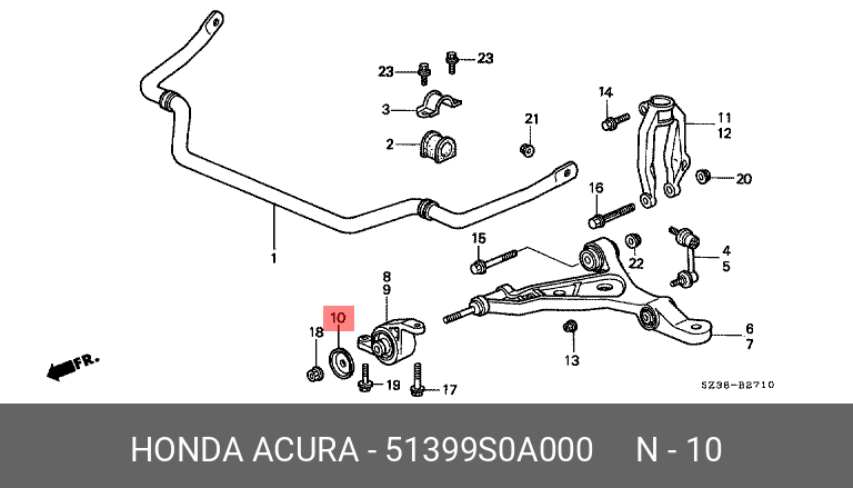 51399S0A000 HONDA ШАЙБА МЕТАЛЛИЧЕСКАЯ