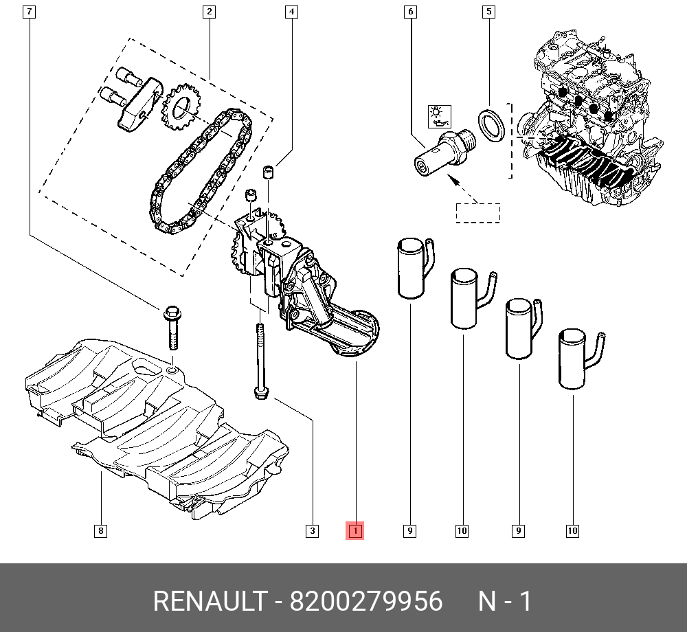 8200279956 RENAULT Масляный насос