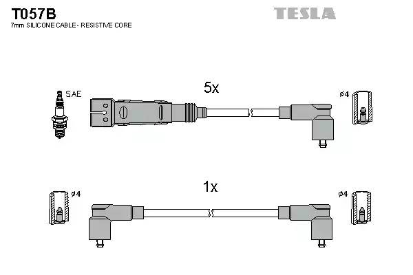 T057B TESLA Комплект проводов зажигания