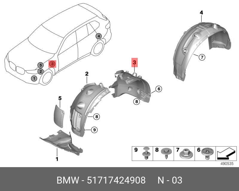 9 000 424 7 4. Крепеж переднего локера BMW f30. BMW f10 левая арка колеса. 6ru809958 VAG кожух колесной арки
