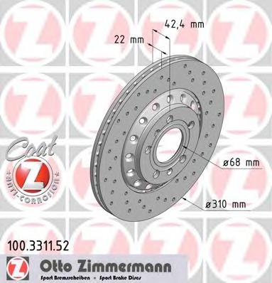 100331152 ZIMMERMANN Тормозной диск
