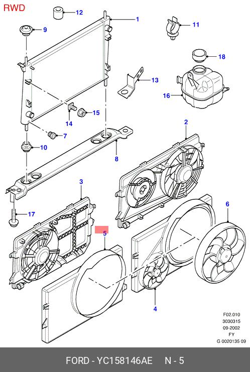YC158146AE FORD Кожух вентилятора охлаждения радиатора