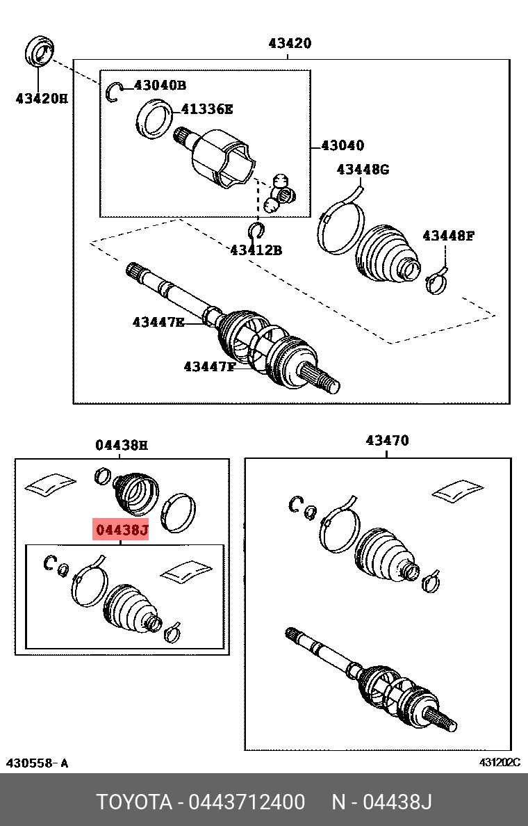 0443712400 TOYOTA ПЫЛЬНИК ШРУСА