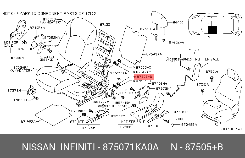875071KA0A NISSAN ЗАГЛУШКА ТЕХНОЛОГИЧЕ