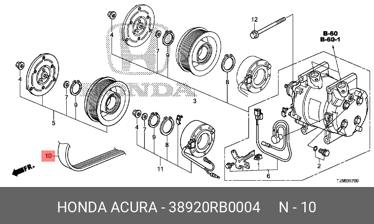 38920RB0004 HONDA РЕМЕНЬ ПРИВОДНОЙ КЛИНОВЫЙ