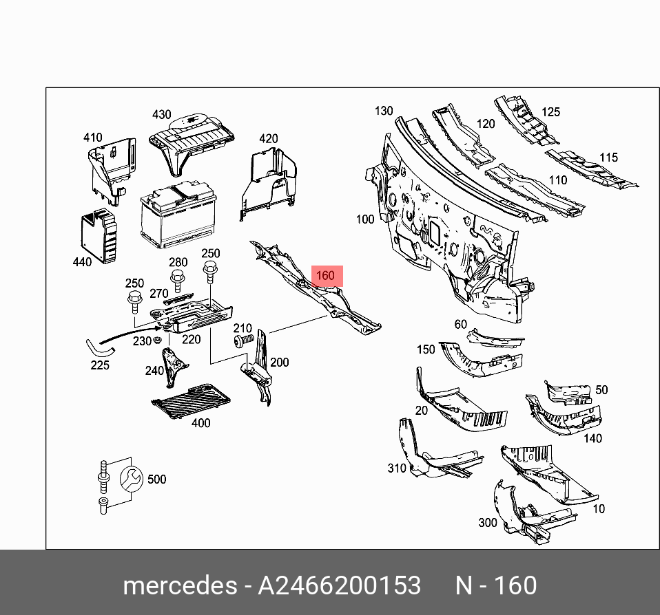 A2466200153 MERCEDES-BENZ ВОЗДУХО/ВОДО ОТВОД КАПОТА