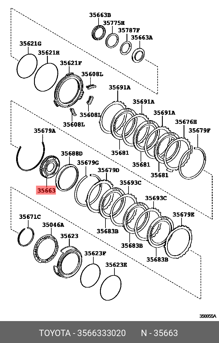 3566333020 TOYOTA МУФТА СИНХРОНИЗАТОРА КПП