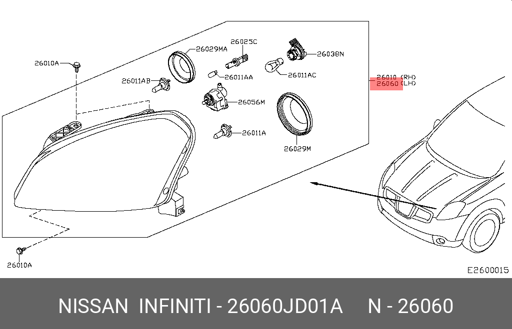 26060JD01A NISSAN ФАРА
