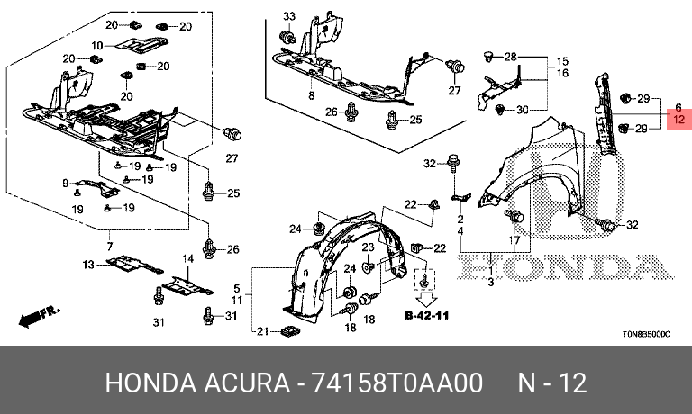 74158T0AA00 HONDA 
