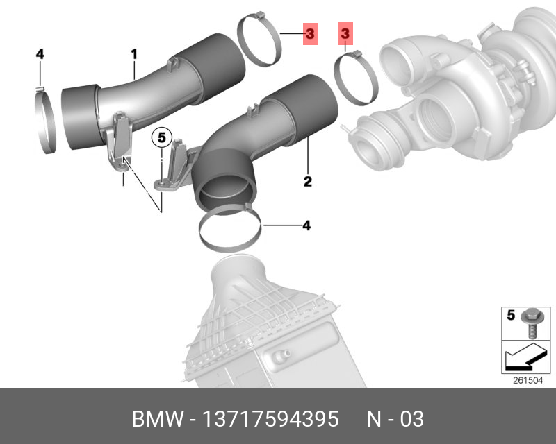 13717594395 BMW Хомут крепления шланга