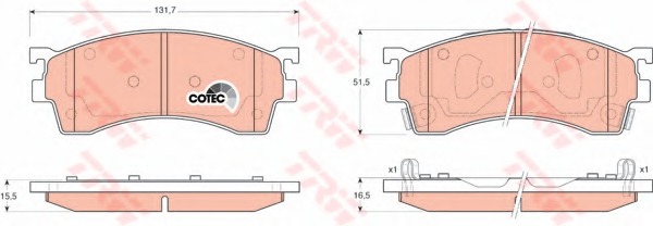 GDB3209 TRW Колодки тормозные передние