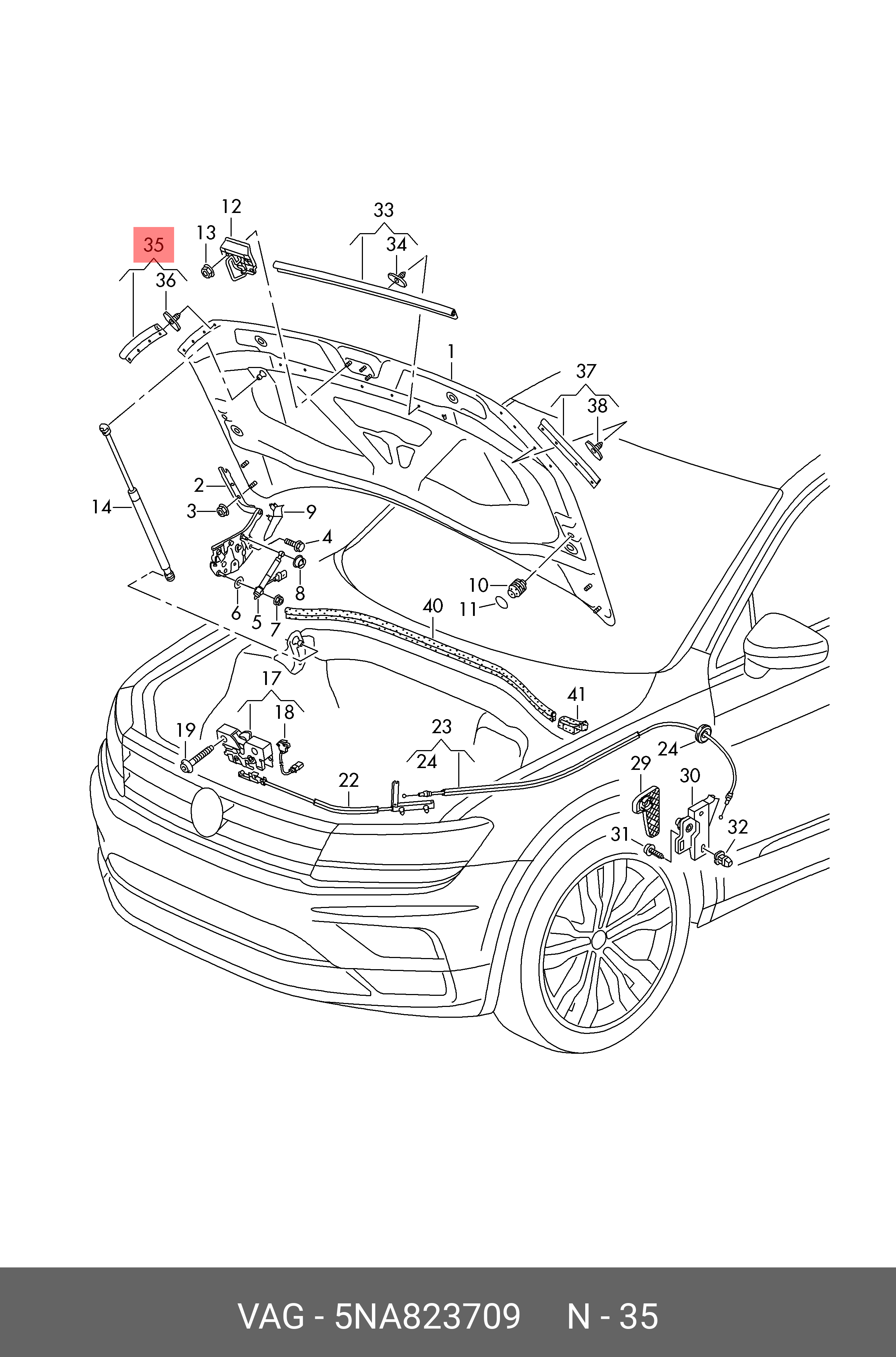 5NA823709 VAG Уплотнитель для крышки