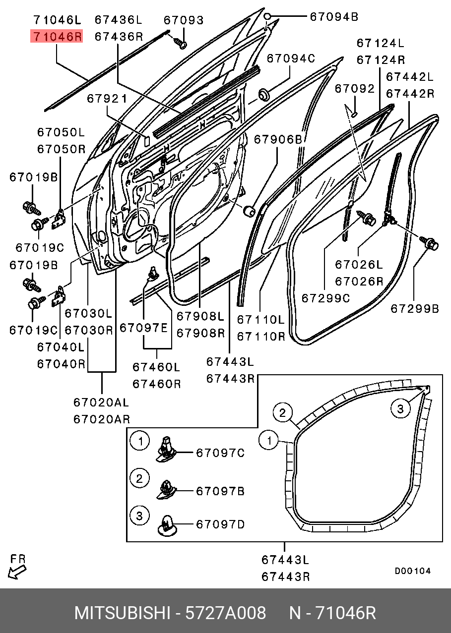 5727A008 MITSUBISHI МОЛДИНГ КУЗОВНОЙ
