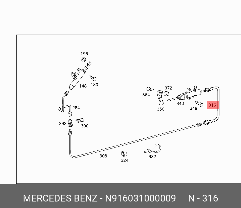 N916031000009 MERCEDES-BENZ TRUCKS ШЛАНГ ГИДРАВЛИЧ