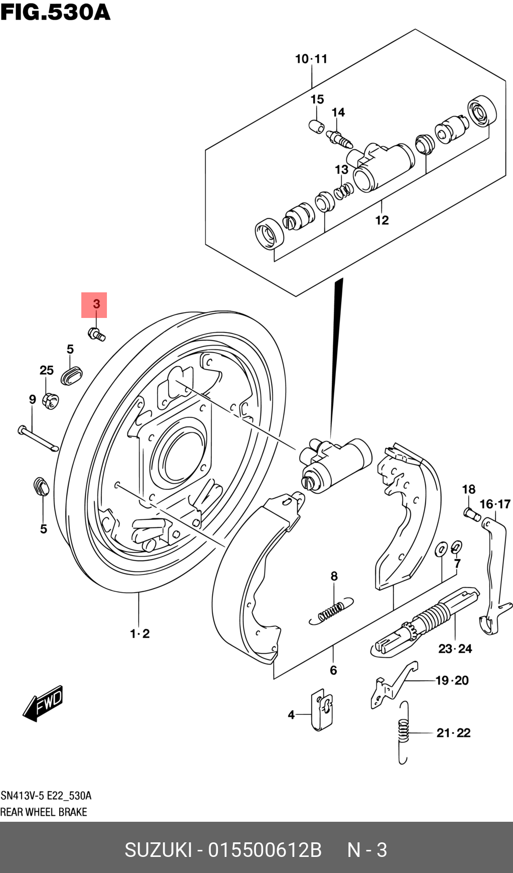015500612B SUZUKI БОЛТ С ШЕСТИГРАННОЙ ГОЛОВКОЙ