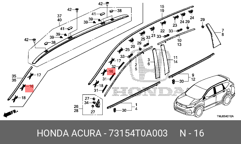 73154T0A003 HONDA крепеж [73154T0A003]