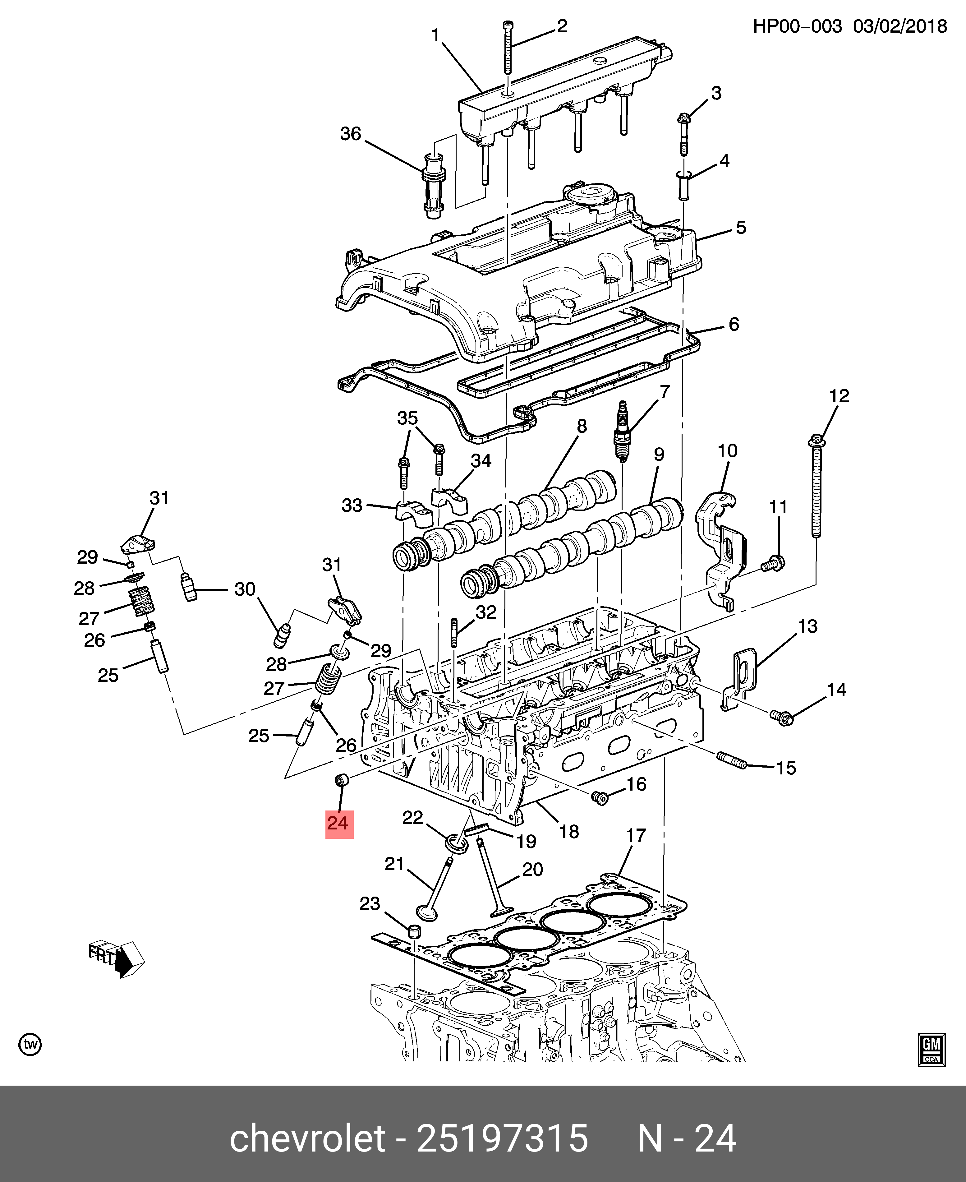 25197315 GENERAL MOTORS ЗАГЛУШКА, МАСЛ КАНАЛ ГОЛ ЦИЛ(ЧАСТЬ ИЗ  231)(M12X1,5MM)(ДЛЯ МАСЛОПРОВОДА ГОЛОВКИ ЦИЛИНДРОВ) купить в  интернет-магазине AvtoTO