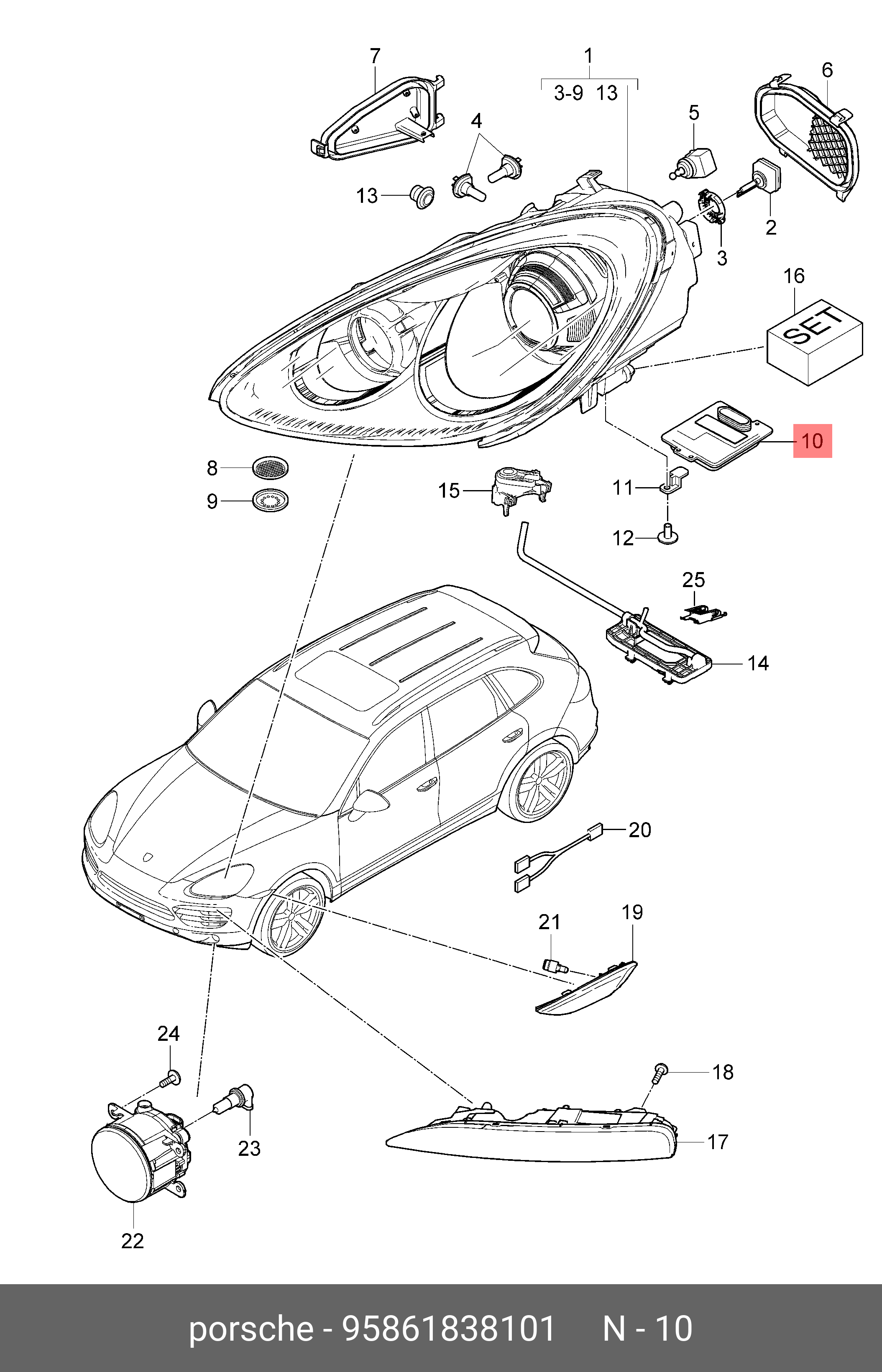 95861838101 PORSCHE Блок ксенона