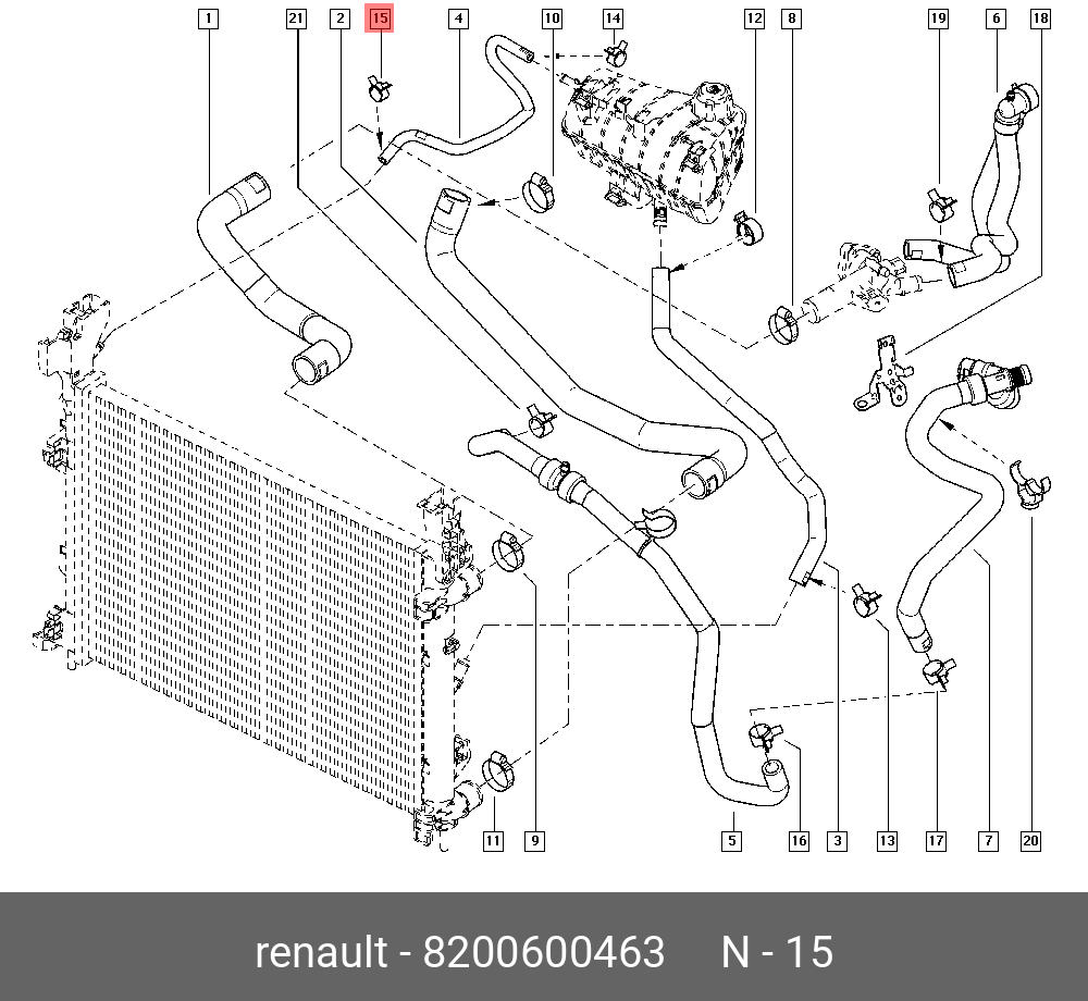 8200600463 RENAULT ХОМУТ ТРУБКИ ДАТЧИКА ДАВЛ ОГ D=13 (МЕТ)