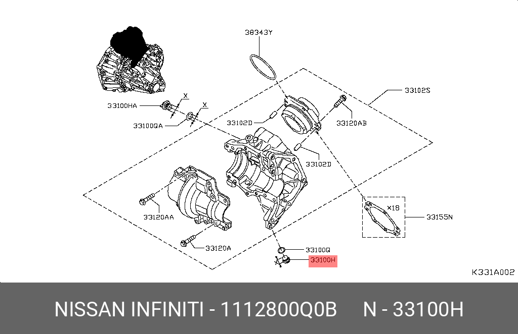 1112800Q0B NISSAN БОЛТ С ШЕСТИГРАННОЙ ГОЛОВКОЙ