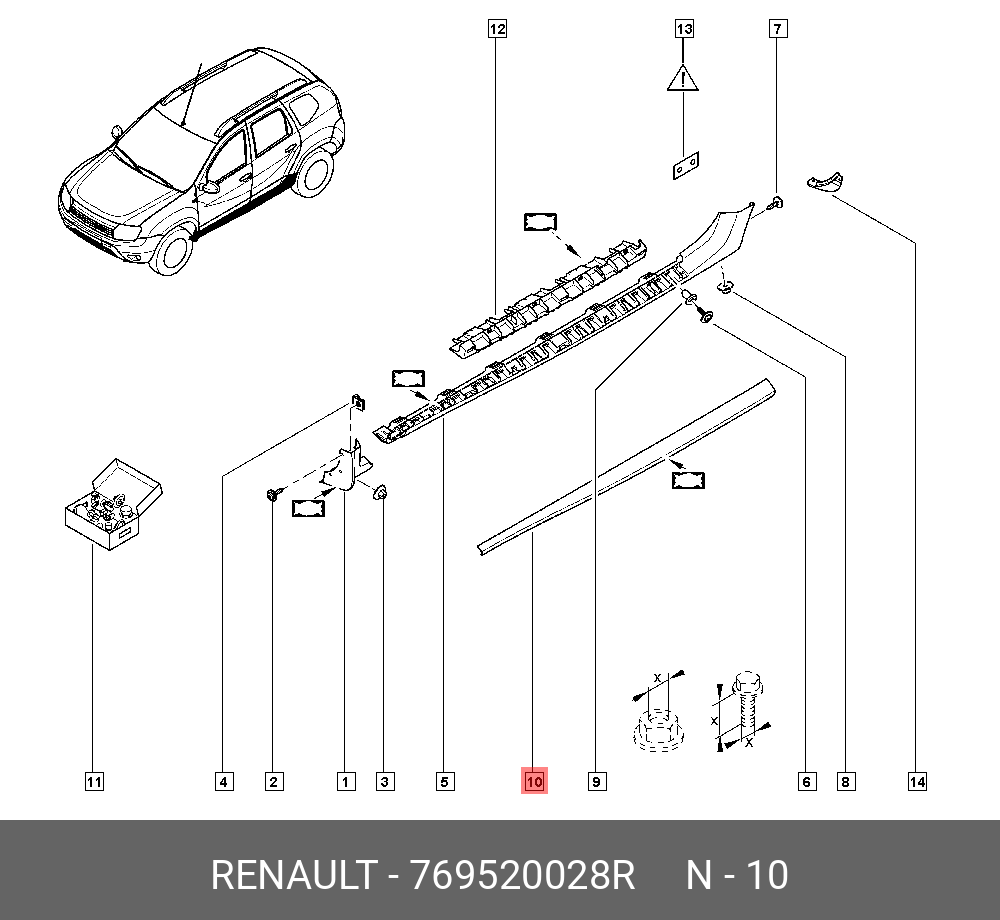 769520028R RENAULT МОЛДИНГ КУЗОВНОЙ