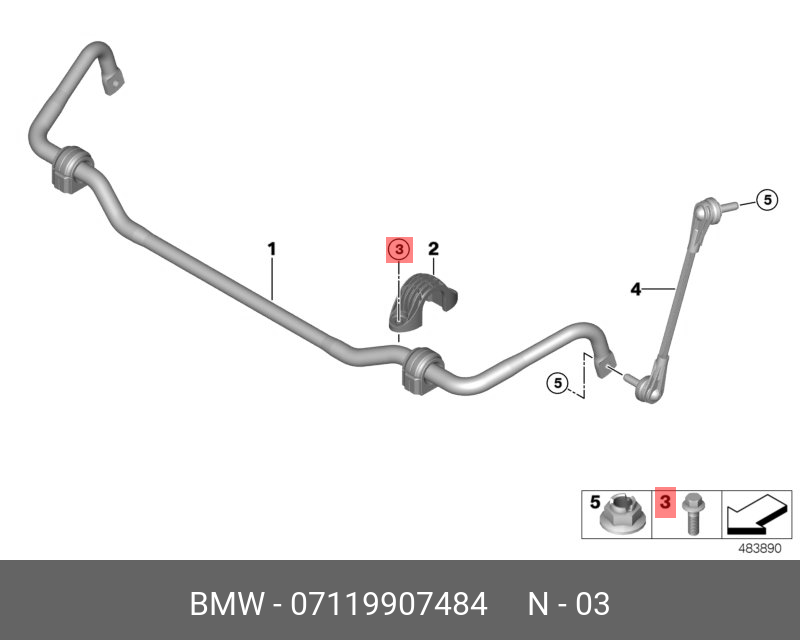 07119907484 BMW SECHSKANTSCHRAUBE