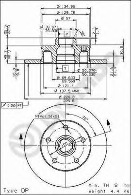 08500520 BREMBO Тормозной диск