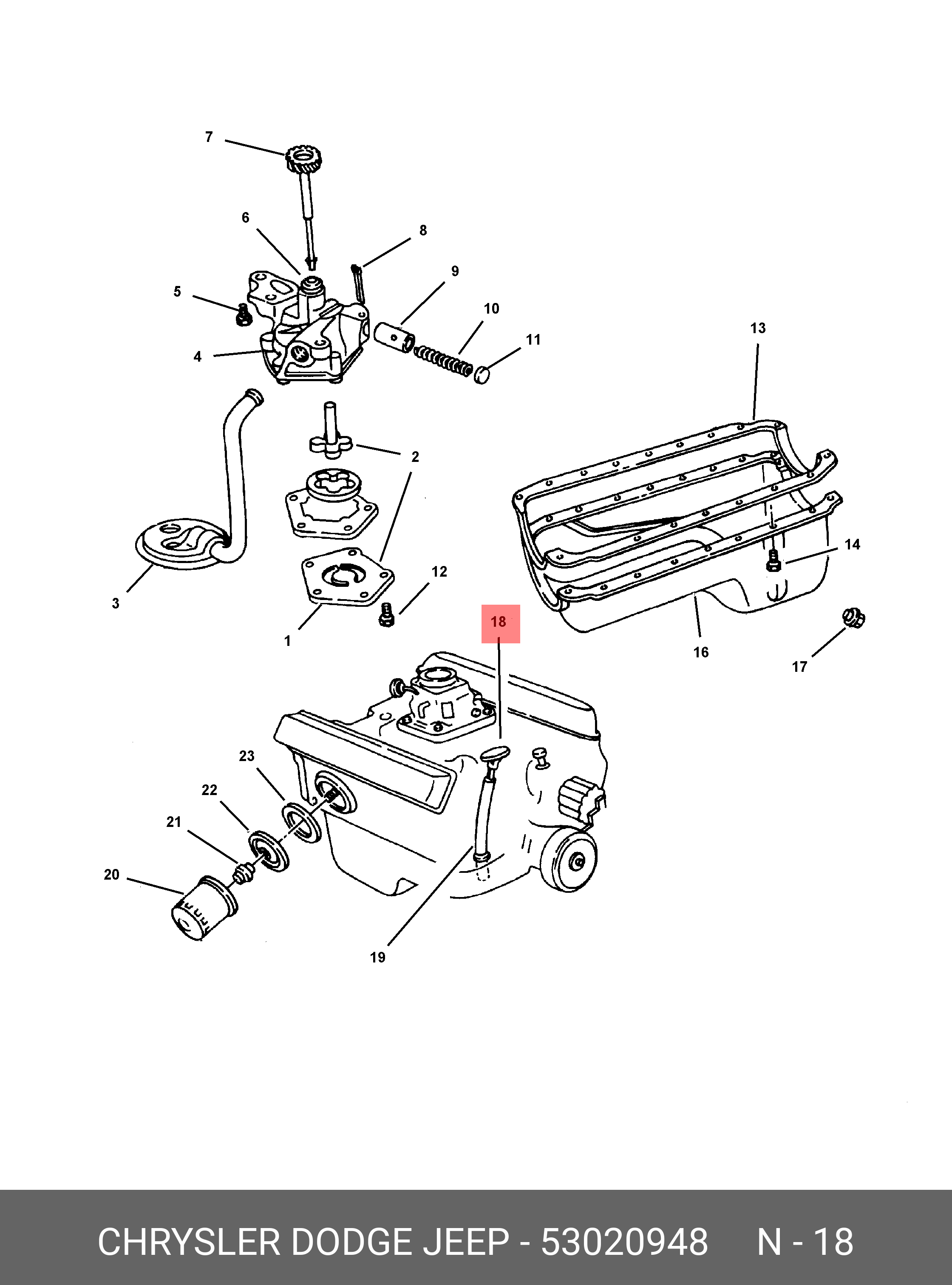 53020948 CHRYSLER INDICATOR, ENGINE OIL LEVEL