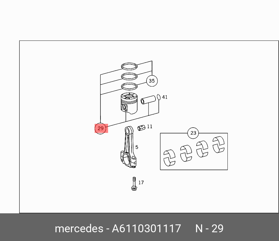 A6110301117 MERCEDES-BENZ Поршень