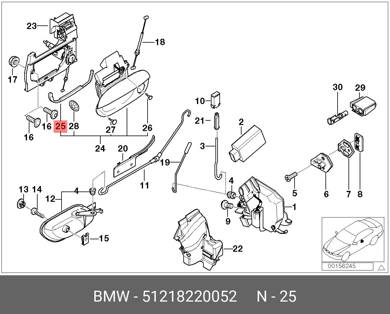 51218220052 BMW Прокладка П,UNTERLAGE RECHTS