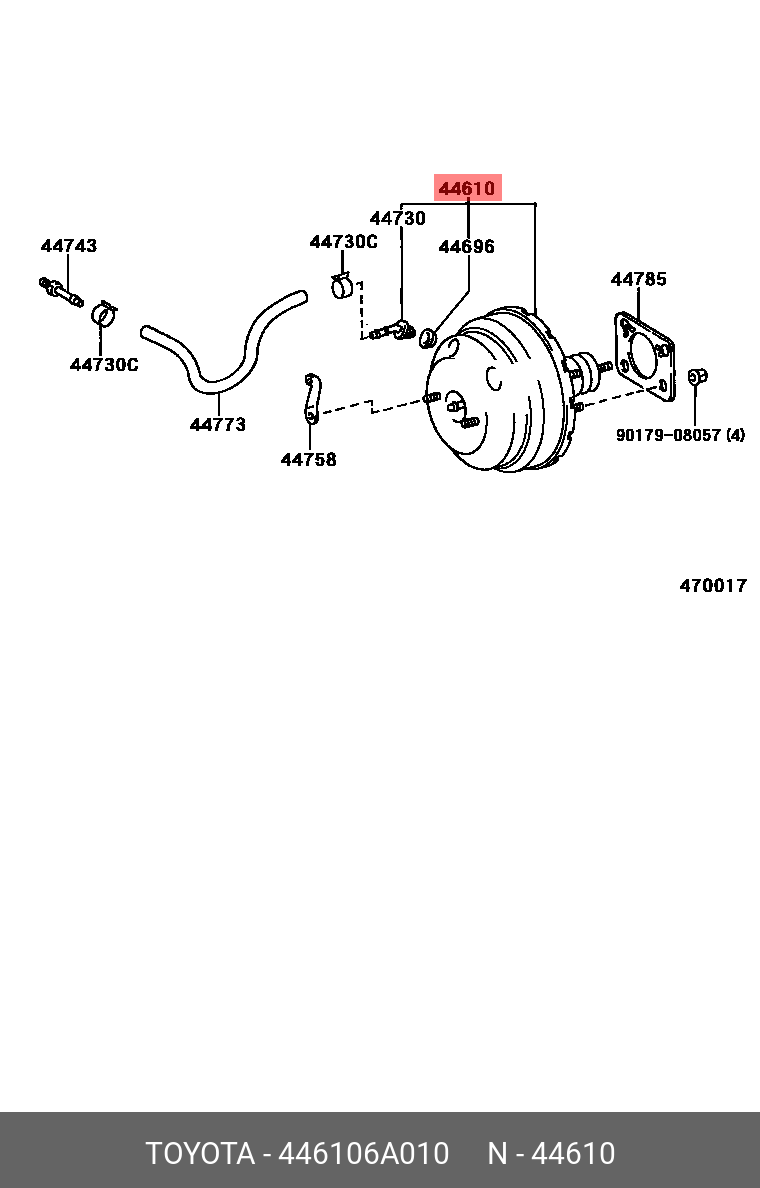 446106A010 TOYOTA ВАКУУМНЫЙ УСИЛИТЕЛЬ ТОРМОЗОВ