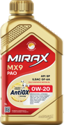 Масло моторное синтетика MIRAX MX9 SP, GF-6A 0W-20 1 л. MIRAX 607038