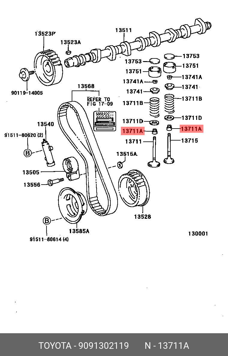 9091302119 TOYOTA КОЛПАЧОК МАСЛОСЪЕМНЫЙ