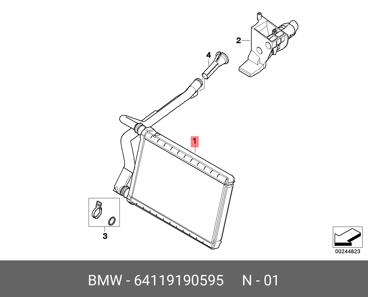 64119190595 BMW нагревательный элемент