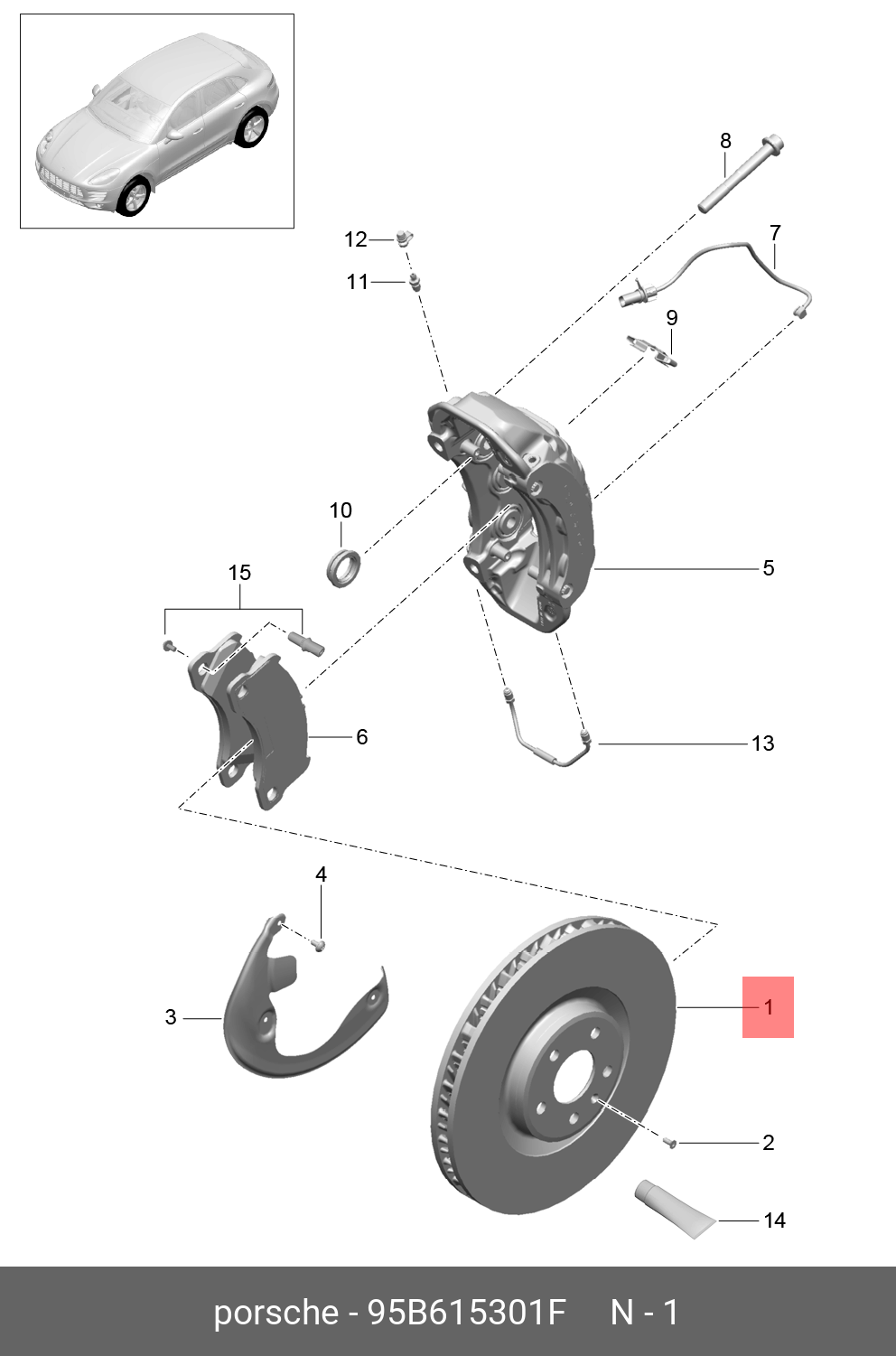 95B615301F PORSCHE BREMSSCHEIBE