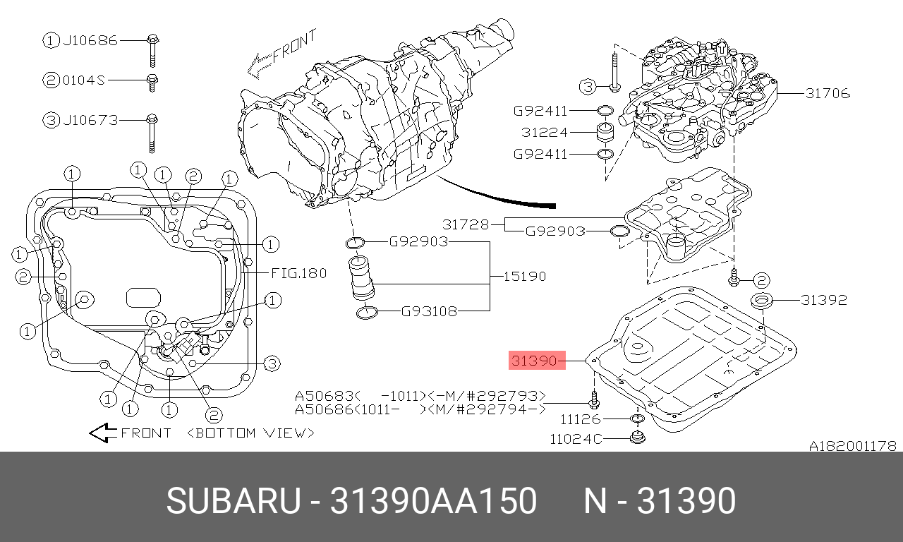 31390AA150 SUBARU OIL PAN COMPLETE-TRANSMISSION