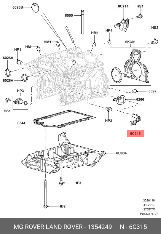 1354249 LAND ROVER KURBELWELLENSTELLUNGS-SENSOR,KURBELWELLENSTELLUNGS-SENSOR