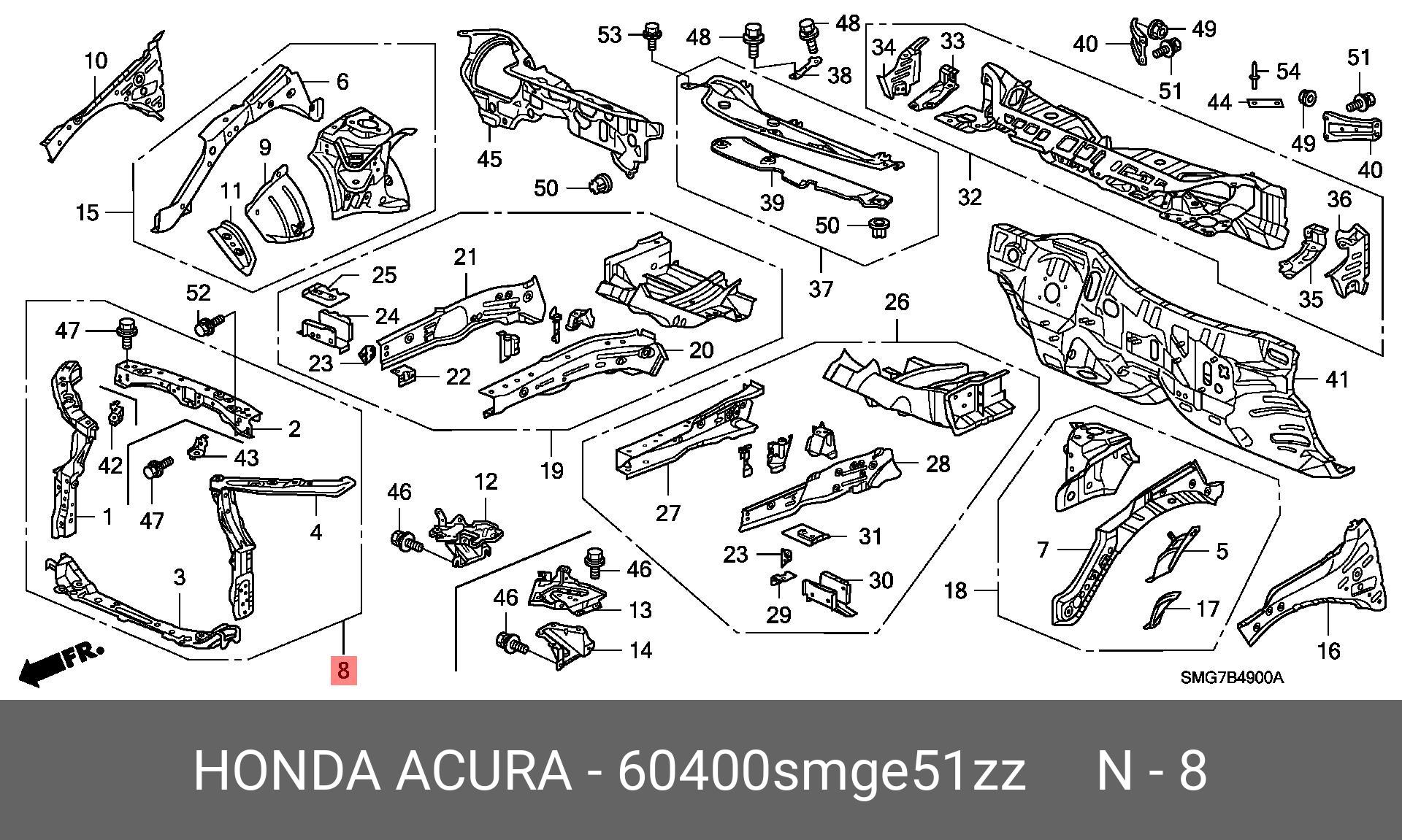 60400SMGE51ZZ HONDA Облицовка передка