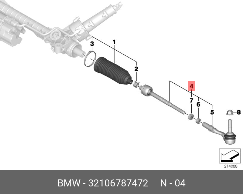 32106787472 BMW Поперечная рулевая тяга,SPURSTANGE,Sparepart