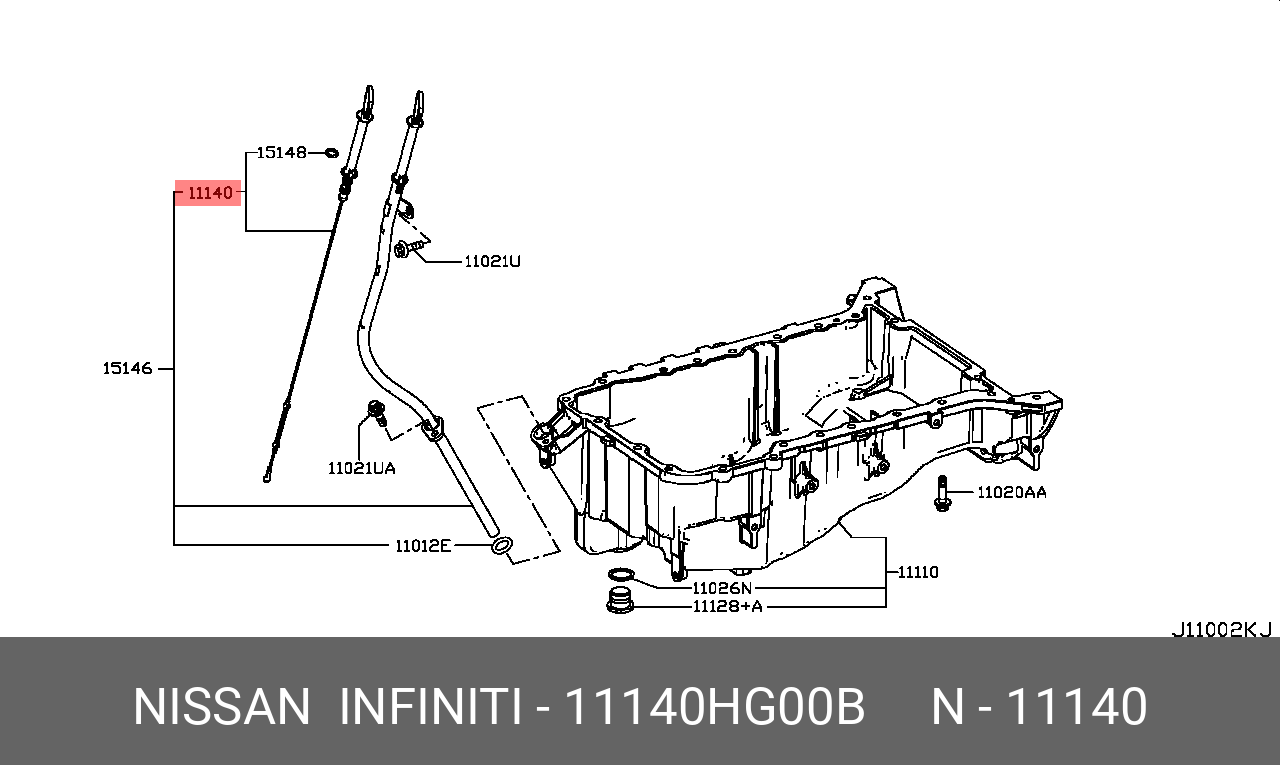 11140HG00B NISSAN ЩУП УРОВНЯ МАСЛА