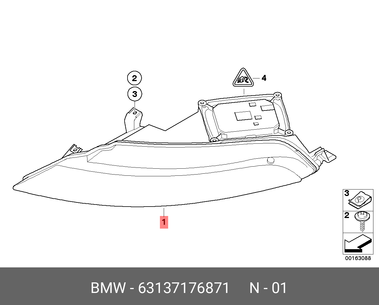 63137176871 BMW Указатель поворота Л белый