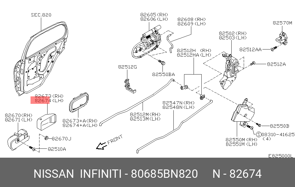 80685BN820 NISSAN ESCUTCHEON-INSIDE HANDLE,LH