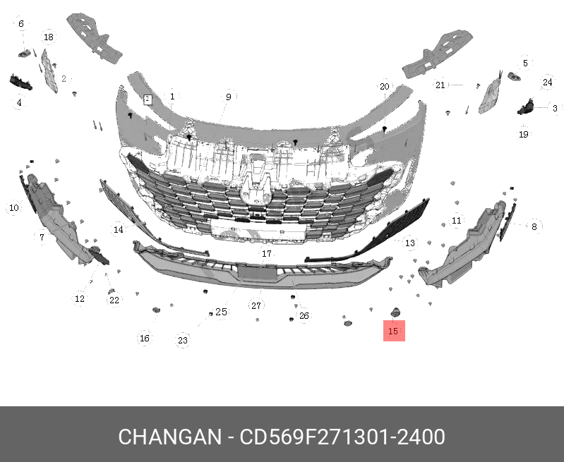CD569F2713012400 CHANGAN ЗАГЛУШКА БАМПЕРА