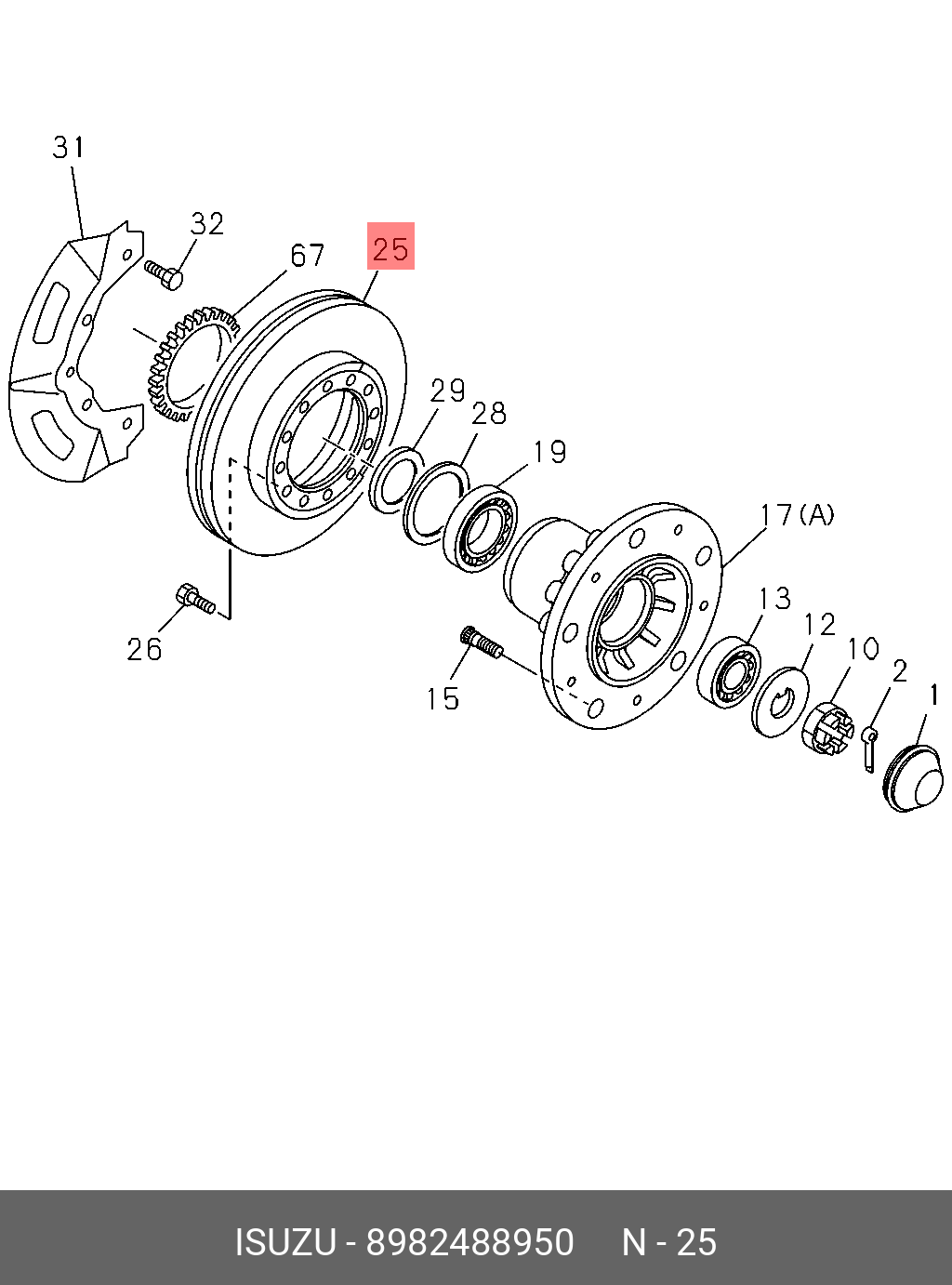 8982488950 ISUZU 05.809 ROTOR; DISC BRK,FRT
