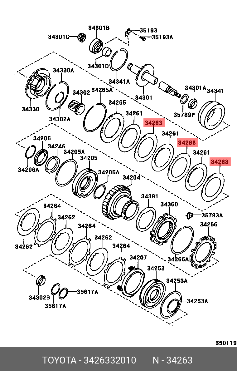 3426332010 TOYOTA ТОРМОЗНЫЕ ПЛАСТИНЫ