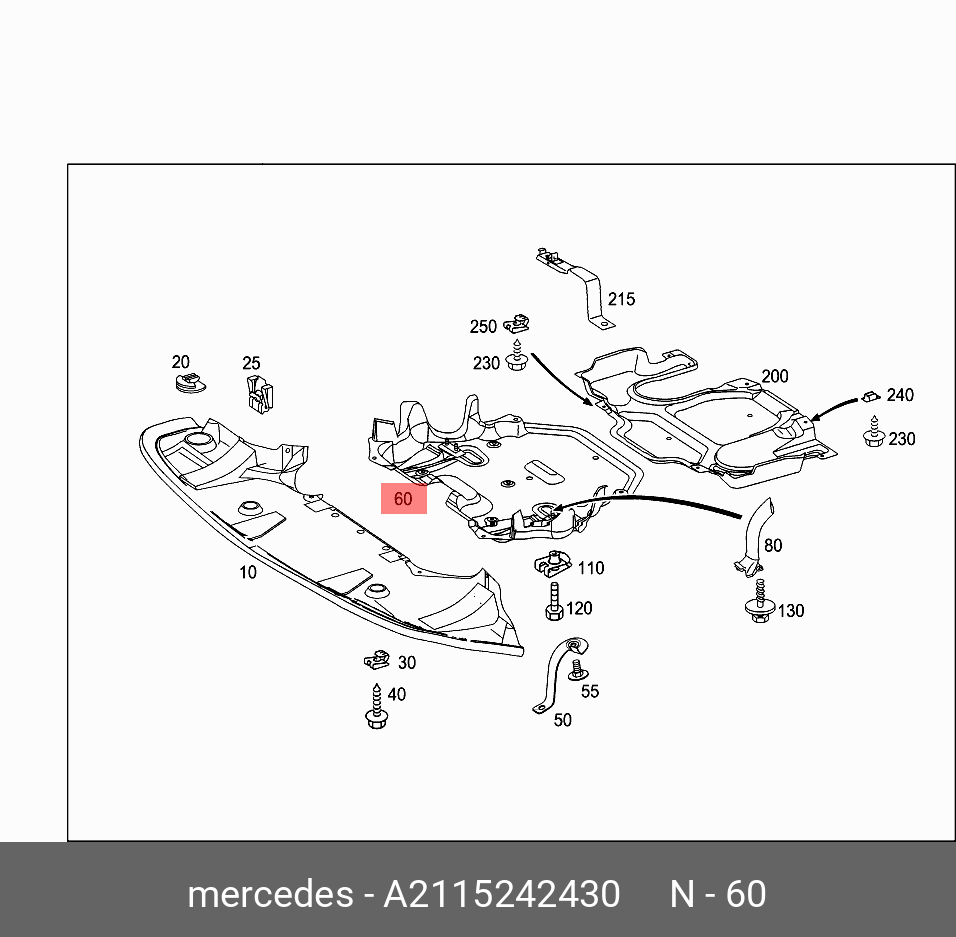 2115242430 MERCEDES-BENZ ЗАЩИТА КАРТЕРА ДВС