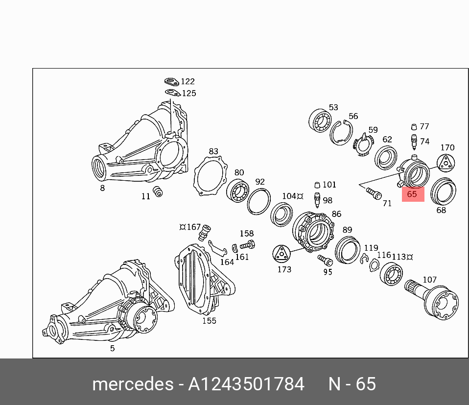 A1243501784 MERCEDES-BENZ RINGZYLINDER,RingCylinderAxle