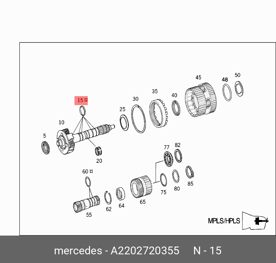 A2202720355 MERCEDES-BENZ Уплотнительное кольцо