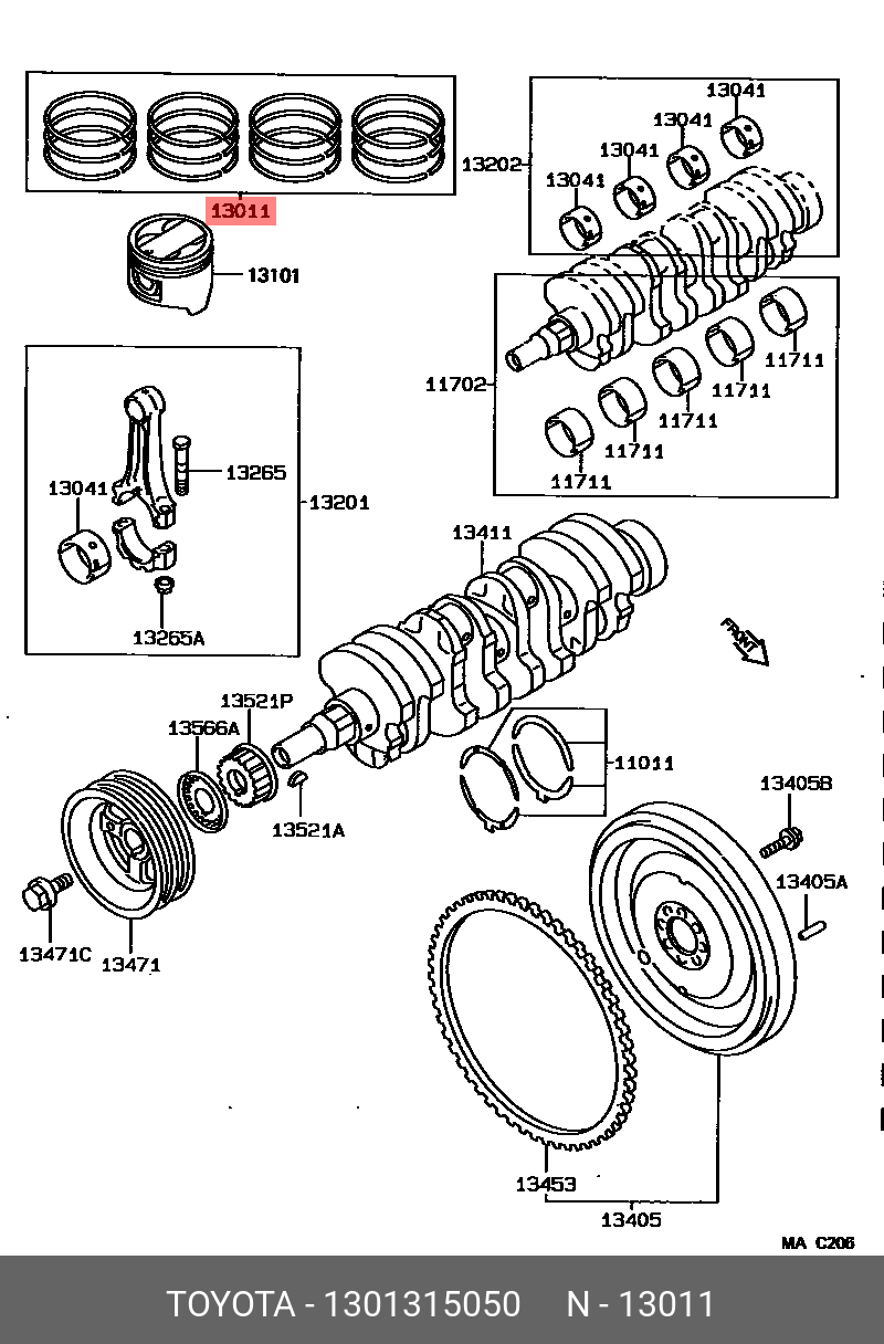 1301315050 TOYOTA КОЛЬЦА ПОРШНЕВЫЕ