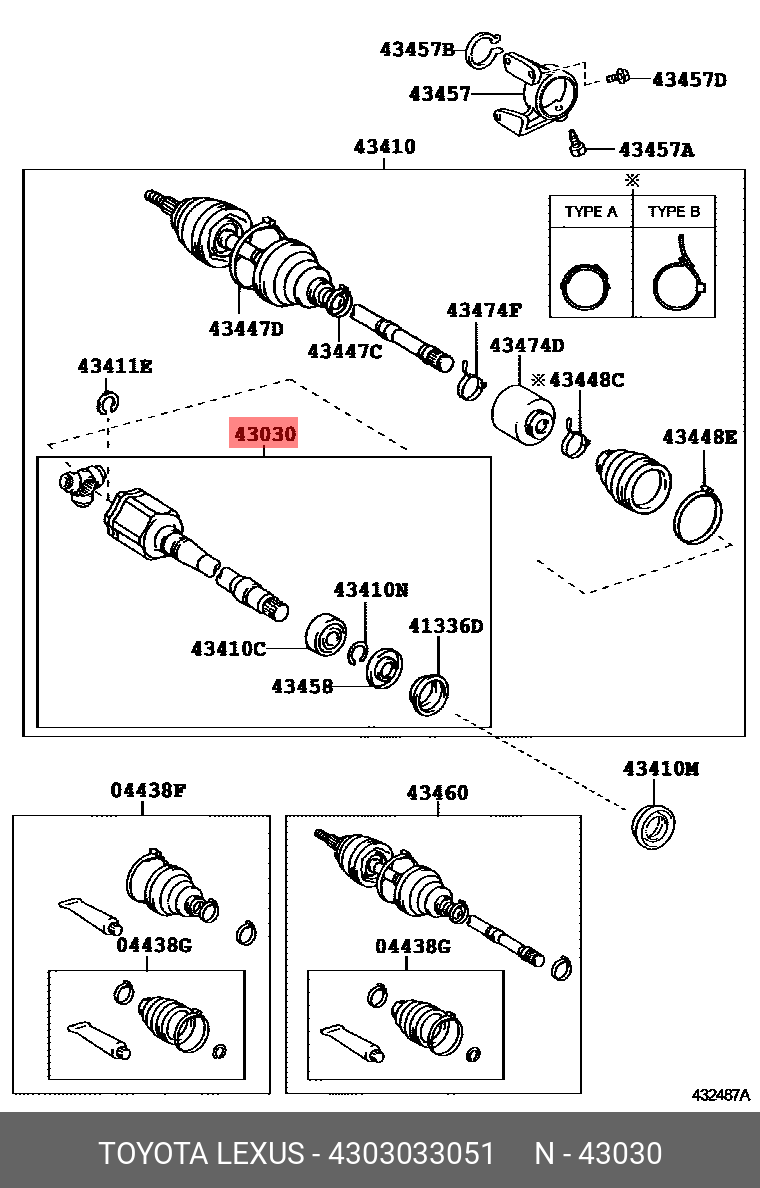 4303033051 TOYOTA ШРУС